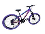 Bicicleta 26 Gta Rebel Freeride Cor Camaleão 21v Aros Vmaxx Freio a Disco Pneu Flame Roxo