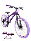 Bicicleta 26 Gta Rebel Freeride Cor Roxo 24v Cubo Barulhento k7 Freio a Disco Aro Vmaxx DH Pneu Flame Roxo