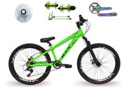 Bicicleta 26 Gta Rebel Freeride Cor Verde Single 8v Cubo Barulhento Pedivela Camaleão Rodas Vmaxx Freio a Disco Pneu Flame