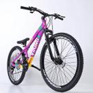 Bicicleta 26 vikingx 21v index - tuff x-25 - roxo/amarelo