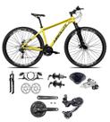 Bicicleta 29 Absolute Nero 5 Shimano Deore e Altus 27v K7 Freios Hidráulicos Trava Pedivela Mt101