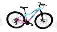 Bicicleta Absolute Hera Aro 29 Quadro 17 Alumínio Azul e Rosa 24V .