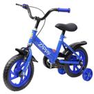 Bicicleta Aro 12 Azul Infantil Com Rodas De Apoio Freio Para Crianças 3 A 6 Anos