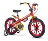 Bicicleta Aro 16 Em Alumínio C/rodinhas Menino Homem de Ferro Nathor Marvel