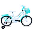 Bicicleta Aro 16 Forss Hello C/cestinha e Rodinhas Turquesa Bicicleta Aro 16 Forss Hello C/cestinha e Rodinhas Turquesa