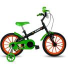 Bicicleta Aro 16 Kami Star Kid T Lite Preto Verde Laranja