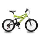 Bicicleta aro 20 colli gps v-brake suspensão full amarelo neon 15