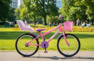 bicicleta aro 20 feminina com acessórios e cadeirinha