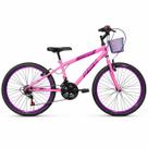 Bicicleta Aro 24 C/cestinha Forss Anny 18 Marchas Violeta