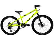 Bicicleta ARO 24 Colli Bike Airon 7 Velocidades com Freio a Disco - Amarelo Neon