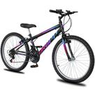 Bicicleta Aro 24 Dropp Sport Infantil Adulto18 Vel Marchas Freio V-brake - Preto e Azul Bicicleta Aro 24 Dropp Sport Infantil Adulto18 Vel Marchas Freio V-brake - Preto e Azul