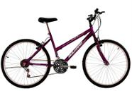 Bicicleta Aro 24 Feminina Life 18 Marchas Roxa Violeta