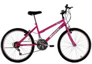 Bicicleta Aro 24 Feminina Menina 18 Marchas Rosa Pink
