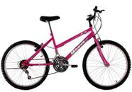 Bicicleta Aro 24 Feminina Menina 18 Marchas Rosa Pink