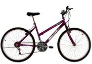 Bicicleta Aro 24 Feminina Menina 18 Marchas Roxa