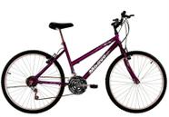 Bicicleta Aro 24 Feminina Menina 18 Marchas Roxa