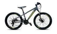 Bicicleta Aro 24 Oggi Hacker 21v - Cinza/Amarelo/Preto