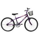 Bicicleta Aro 24 Saidx Feminina Mono Sem Marcha Com Cesta