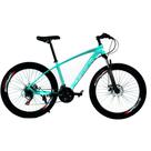 Bicicleta Aro 26 Alumínio Bike 21 Vel Freio a Disco Azul Claro e Preto WCT FITNESS