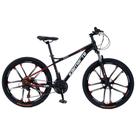Bicicleta Aro 26 Bike 21 Vel Marchas Freio A Disco Quadro Aço Carbono Cor Preto Vermelho Wct Fitness