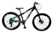 Bicicleta Aro 26 Deeper Freeride 8 Marchas Freio Mecânico Suspensão com Trava