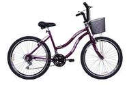 Bicicleta Aro 26 Feminina Beach 18 Marchas Violeta