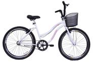 Bicicleta Aro 26 Feminina Beach Sem Marcha Branca Bicicleta Aro 26 Feminina Beach Sem Marcha Branca