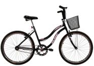 Bicicleta Aro 26 Feminina Beach Sem Marcha Preta