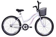 Bicicleta Aro 26 Feminina Beach Sem Marcha Preta