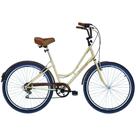 Bicicleta Aro 26 Feminina Retrô Vintage 6 Marchas DB Bege Bicicleta Aro 26 Feminina Retrô Vintage 6 Marchas DB Bege