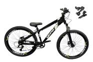 Bicicleta Aro 26 GIOS Frx-Evo Câmbios Shimano 21v Freio a Disco Freeride Downhill Aro Vmaxx DH Pneu Flame