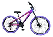 Bicicleta Aro 26 GTA Camaleão 21v Câmbios Importados Aro Vmaxx pneu Roxo