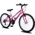 Bicicleta Aro 26 Infantil Feminina 18 Vel Marchas Dropp Sport Freio V-brake - Rosa+preto - único