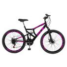 Bicicleta Aro 26 Kls Full Suspension Gold 45MM Freio Disco Mtb 21 Marchas