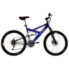Bicicleta Aro 26 MTB 18V Full Suspention Duplo Freio a Disco Max 260 Azul