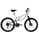 Bicicleta Aro 26 MTB 18V Full Suspention Duplo Freio a Disco Max 260 Branca