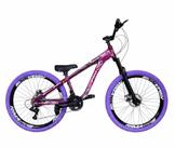 Bicicleta Aro 26 PRO-X Rustic PRO 21v Freeride Aro Vmaxx Freio a Disco Pneu Preto Flame