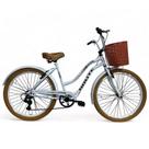 Bicicleta Aro 26 Retro Beach Feminina Para Passeio Branco Bicicleta Aro 26 Retro Beach Feminina Para Passeio Branco
