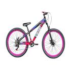 Bicicleta Aro 26 VikingX Preto Rosa 1x7 Com Aro Vmaxx Rosa Câmbio Shimano