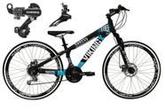 Bicicleta Aro 26 Vikingx Tuff 21v Alumínio Câmbio Shimano Freio a Disco Aros Vmaxx Preto - Preto/Azul