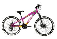 Bicicleta Aro 26 Vikingx Tuff 21v Alumínio Freio a Disco Aros Vmaxx Pretos - Roxo/Amarelo Bicicleta Aro 26 Vikingx Tuff 21v Alumínio Freio a Disco Aros Vmaxx Pretos - Roxo/Amarelo