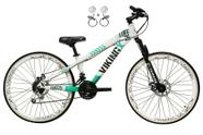 Bicicleta Aro 26 Vikingx Tuff 21v Alumínio Freio Hidráulico a Disco Aros Vmaxx Branco - Branco/Verde