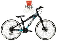 Bicicleta Aro 26 Vikingx Tuff 21v Alumínio Freio Hidráulico a Disco Aros Vmaxx Branco -Preto/Azul