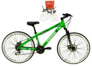 Bicicleta Aro 26 Vikingx Tuff 21v Alumínio Freio Hidráulico a Disco Aros Vmaxx Brancos - Verde