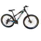 Bicicleta Aro 26 Vikingx Tuff 25 Aluminio 13,8 Aro Vmaxx 24 Velocidades Freio Disco Mecanico Pneu Balão Flame