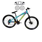 Bicicleta Aro 26 Vikingx Tuff 25 Aluminio 13,8 Aro Vmaxx 24 Velocidades Freio Hidraulico Pneu Balão Flame