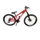 Bicicleta Aro 26 Vikingx Tuff 25 Aluminio 21 Velocidades Freio Disco Mecanico Pneu Balão Flame
