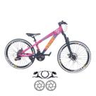 Bicicleta Aro 26 Vikingx Tuff 25 Aluminio 21 Velocidades Freio Hidraulico Pneu Slk Fino Faixa Branca