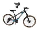 Bicicleta Aro 26 Vikingx Tuff 25 Cambio Shimano Traseiro 21v Mtb Freeride Unissex