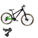 Bicicleta Aro 26 Vikingx Tuff 44 Aluminio Suspensão Dianteira Cambio Shimano Traseiro 21v Unissex
